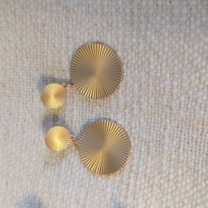 Gold Sunburst Dangle Earrings